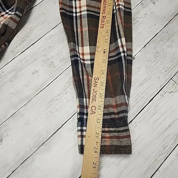 Carhartt Loose Fit Heavyweight Flannel Shirt Mens L Brown Plaid Long Sleeve - Picture 7 of 11